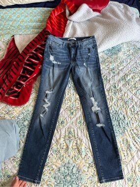 KanCan Dark Blue Distressed Skinny Jeans